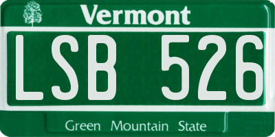 VT license plate LSB526