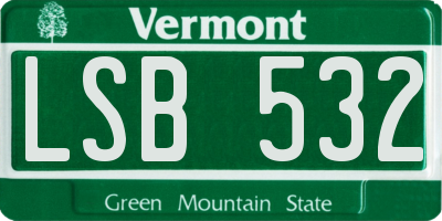 VT license plate LSB532