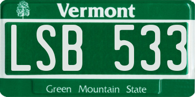 VT license plate LSB533
