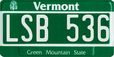 VT license plate LSB536