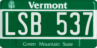 VT license plate LSB537