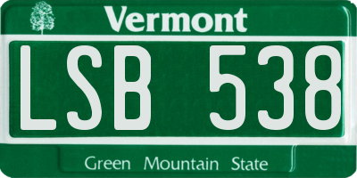 VT license plate LSB538