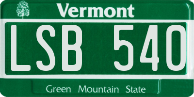 VT license plate LSB540