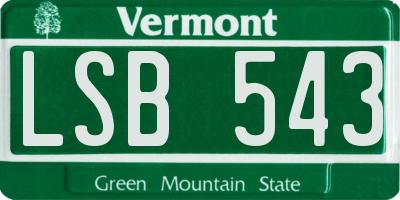 VT license plate LSB543
