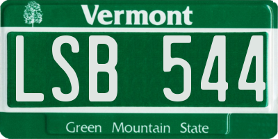 VT license plate LSB544