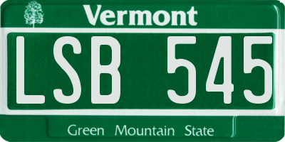 VT license plate LSB545