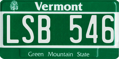 VT license plate LSB546