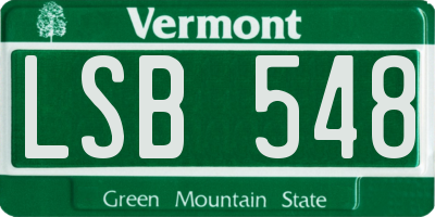 VT license plate LSB548