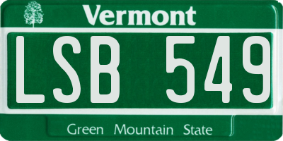 VT license plate LSB549