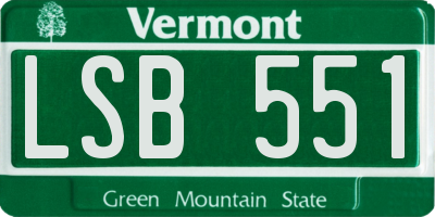 VT license plate LSB551