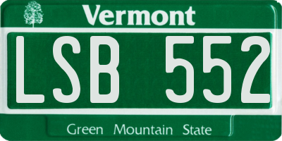 VT license plate LSB552