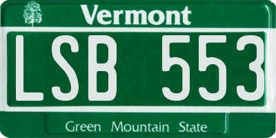 VT license plate LSB553