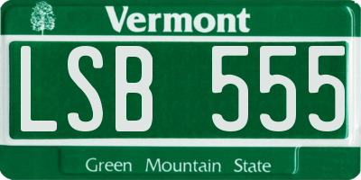 VT license plate LSB555