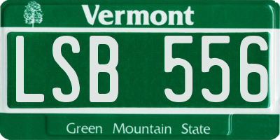 VT license plate LSB556