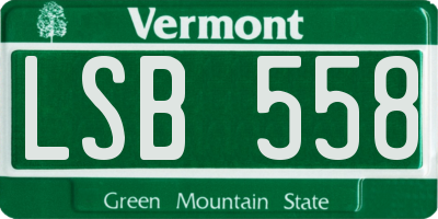 VT license plate LSB558