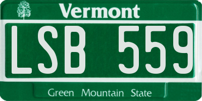 VT license plate LSB559