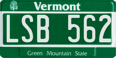 VT license plate LSB562
