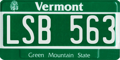 VT license plate LSB563