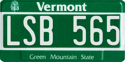 VT license plate LSB565