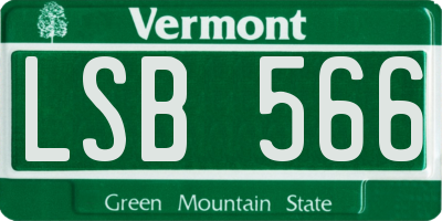 VT license plate LSB566