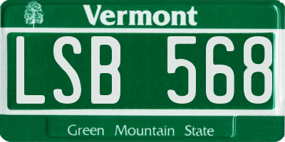 VT license plate LSB568