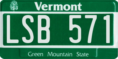VT license plate LSB571