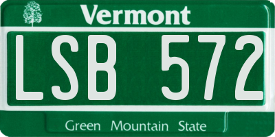 VT license plate LSB572