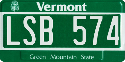 VT license plate LSB574