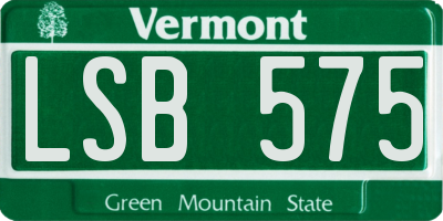 VT license plate LSB575