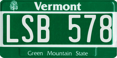 VT license plate LSB578