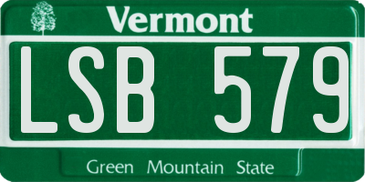 VT license plate LSB579