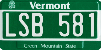 VT license plate LSB581