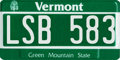 VT license plate LSB583