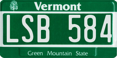 VT license plate LSB584