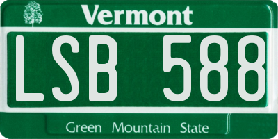 VT license plate LSB588