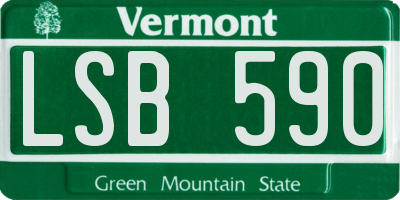VT license plate LSB590