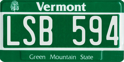 VT license plate LSB594
