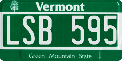 VT license plate LSB595