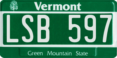 VT license plate LSB597
