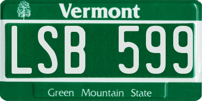 VT license plate LSB599