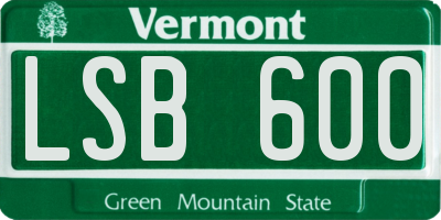 VT license plate LSB600