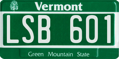 VT license plate LSB601