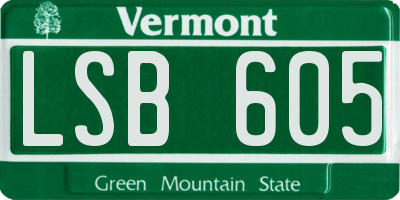 VT license plate LSB605