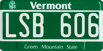 VT license plate LSB606