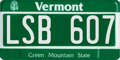 VT license plate LSB607