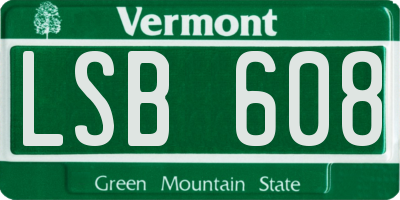 VT license plate LSB608