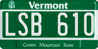 VT license plate LSB610