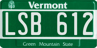VT license plate LSB612