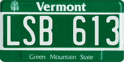 VT license plate LSB613