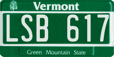 VT license plate LSB617